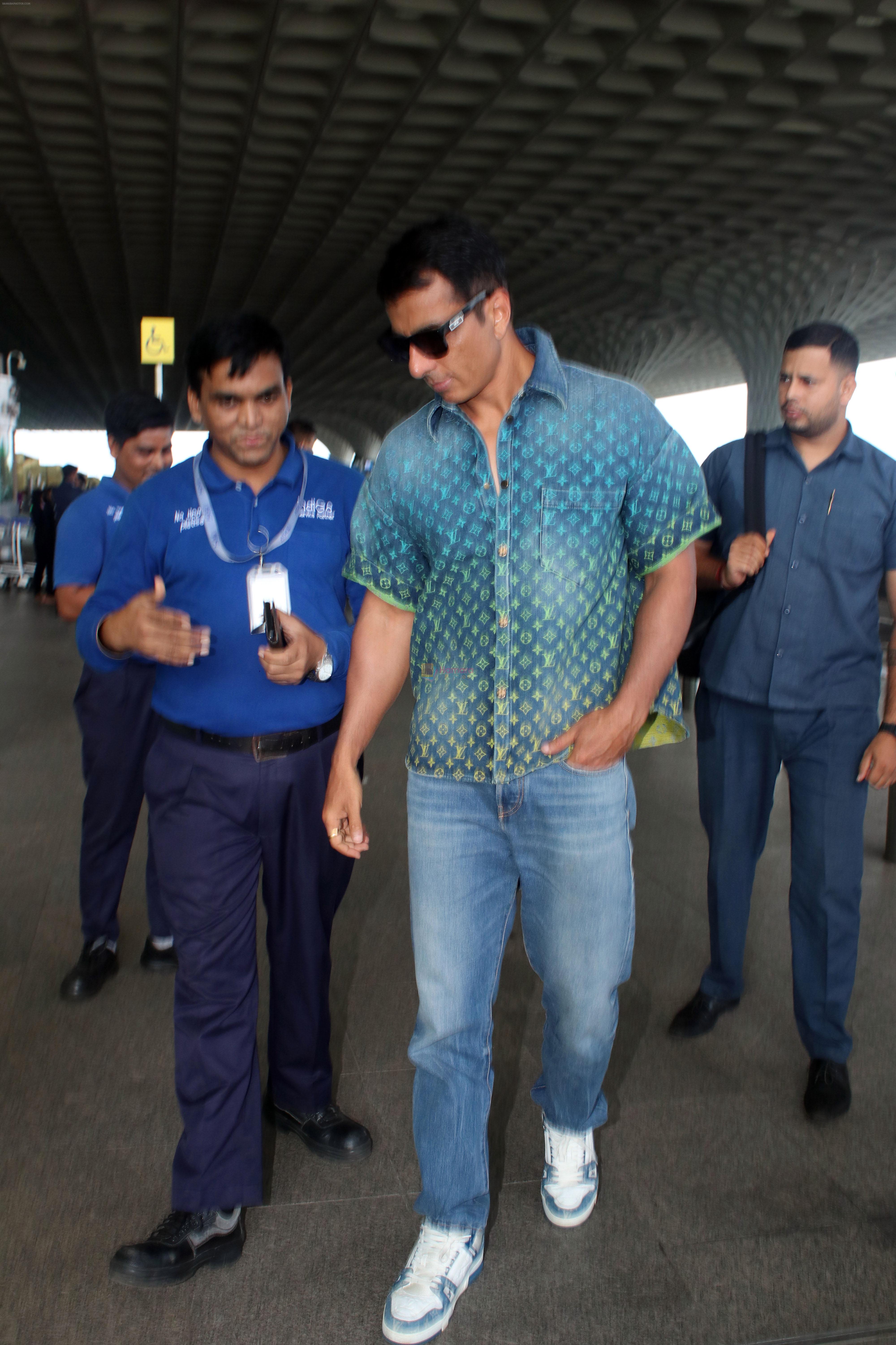 Sonu Sood spotted at airport departure on 9th Sept 2023