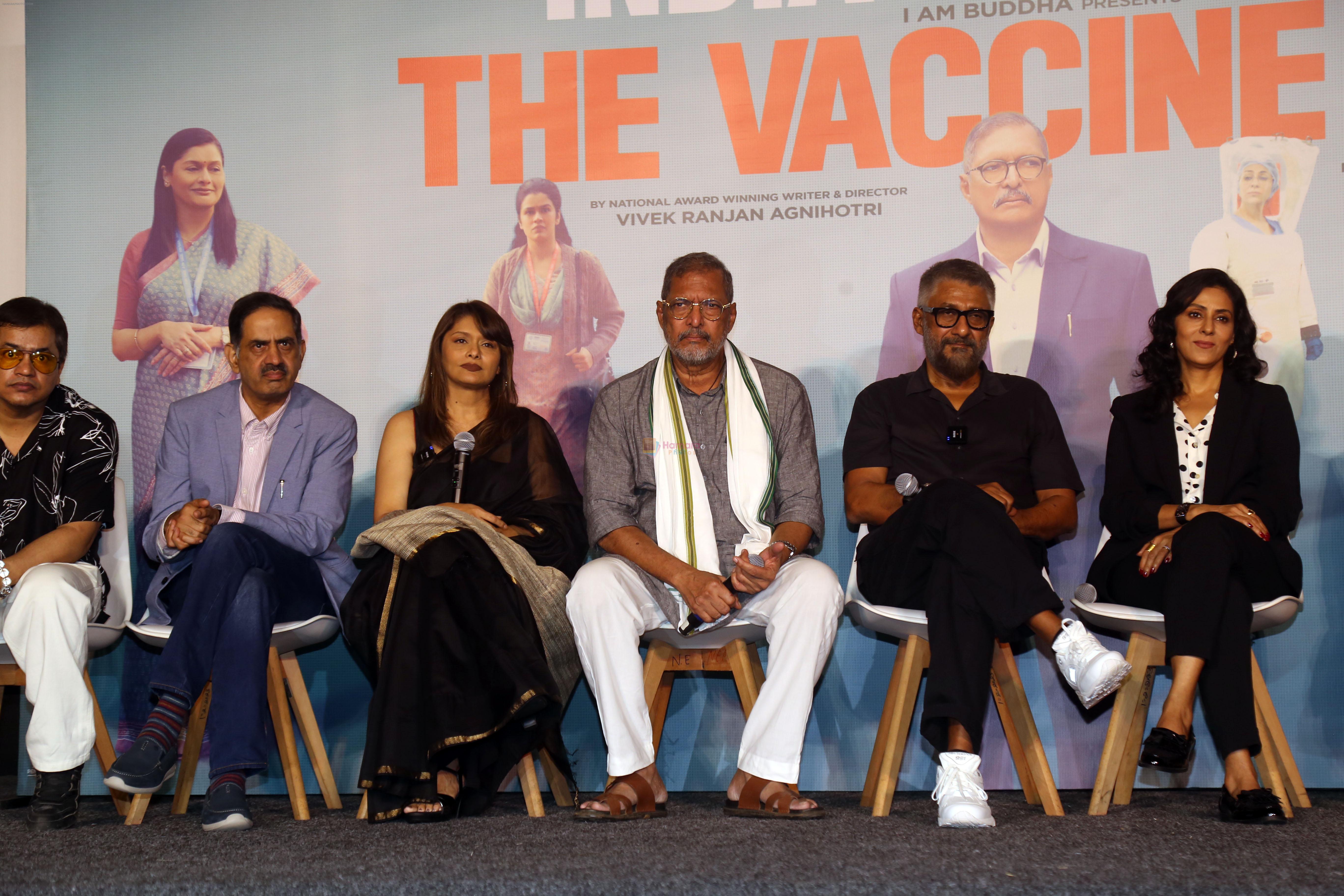 Balram Bhargava, Nana Patekar, Nivedita Bhattacharya, Pallavi Joshi, Vivek Agnihotri attends The Vaccine War Trailer Launch on 12th Sept 2023