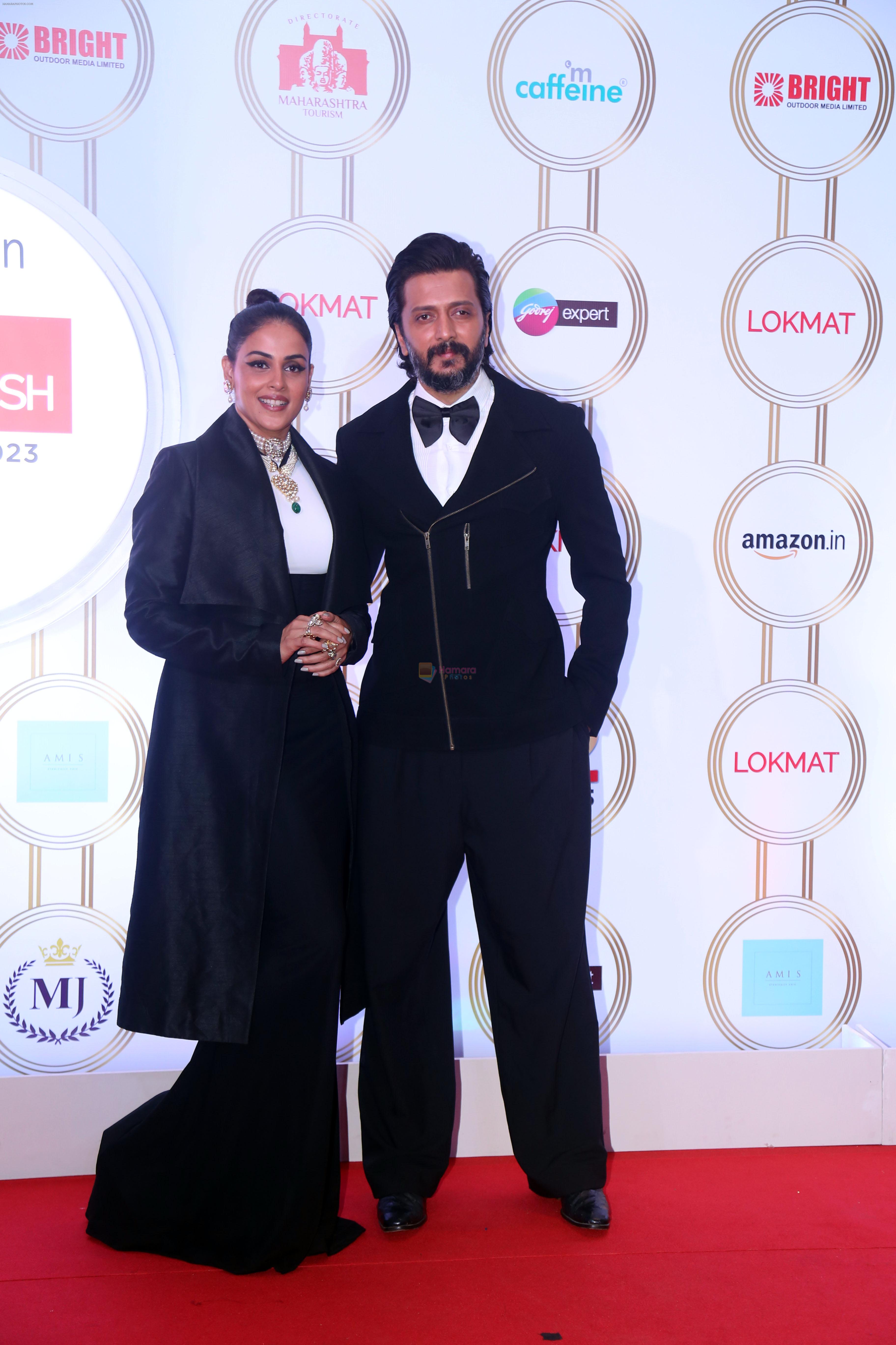 Genelia D'souza, Riteish Deshmukh attends Lokmat Most Stylish Awards on 12th Sept 2023