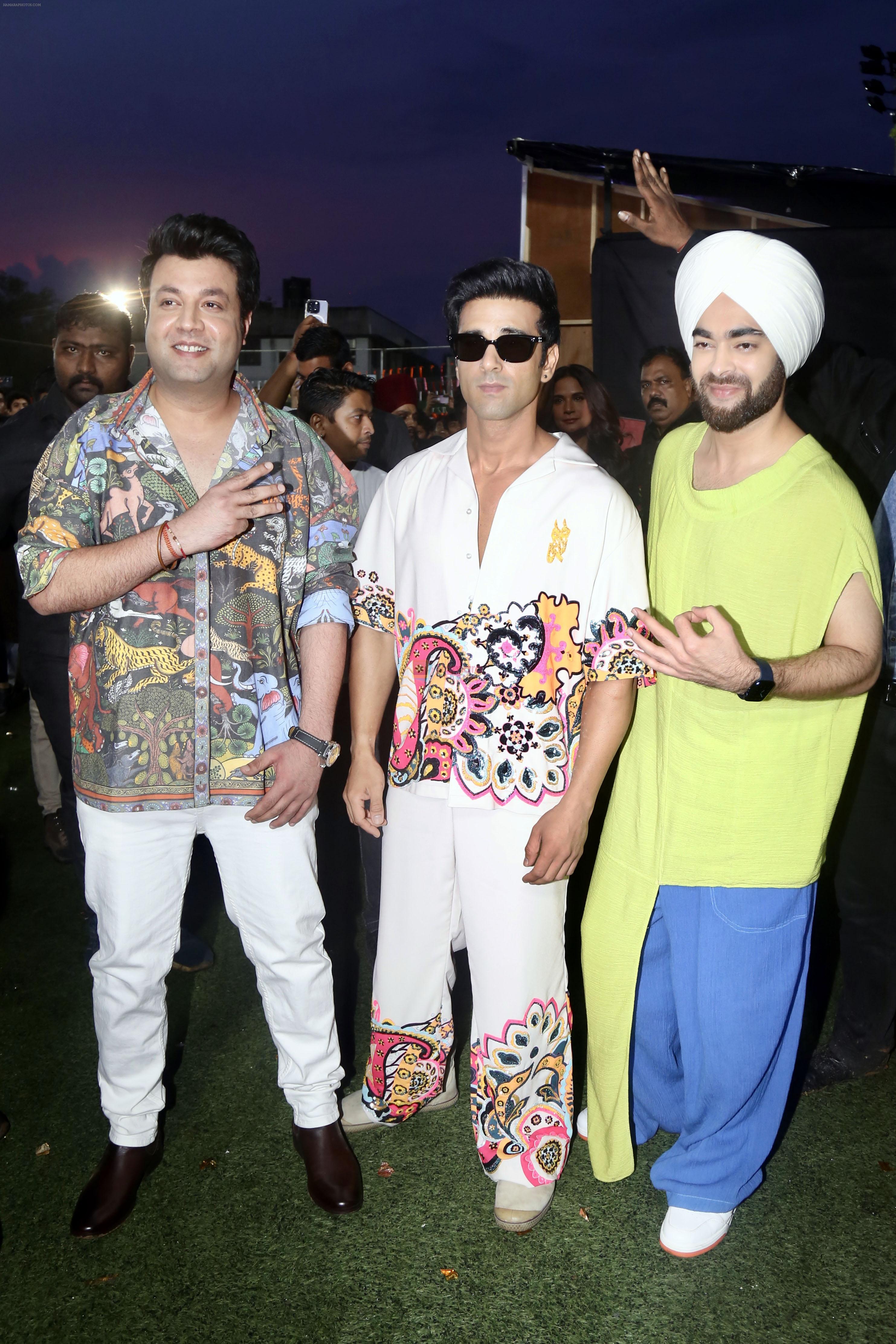 Manjot Singh, Pulkit Samrat, Varun Sharma attends the Fukrey 3 Movie Promotion on 16th Sept 2023