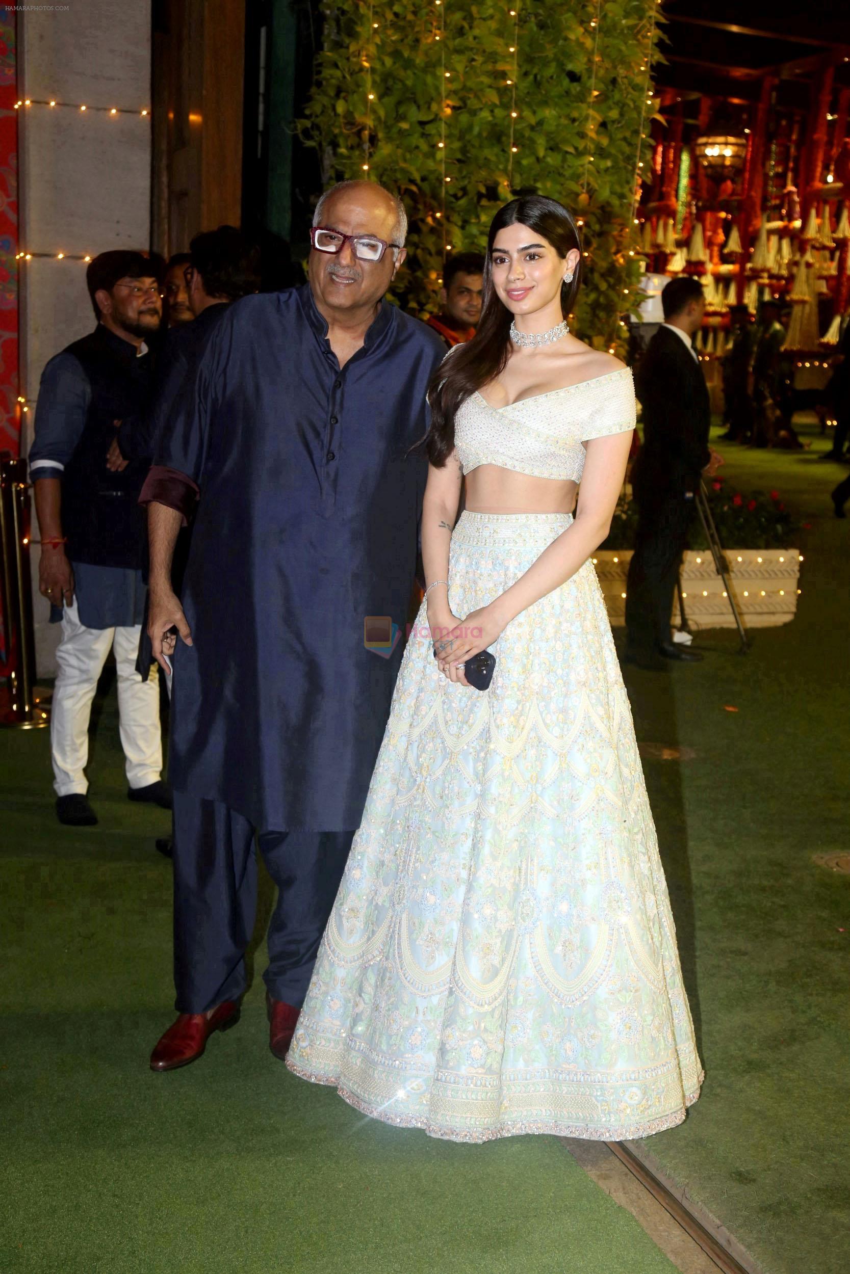 Boney Kapoor, Khushi Kapoor at Ambani House Antilia for Ganpati Darshan on 19th Sept 2023