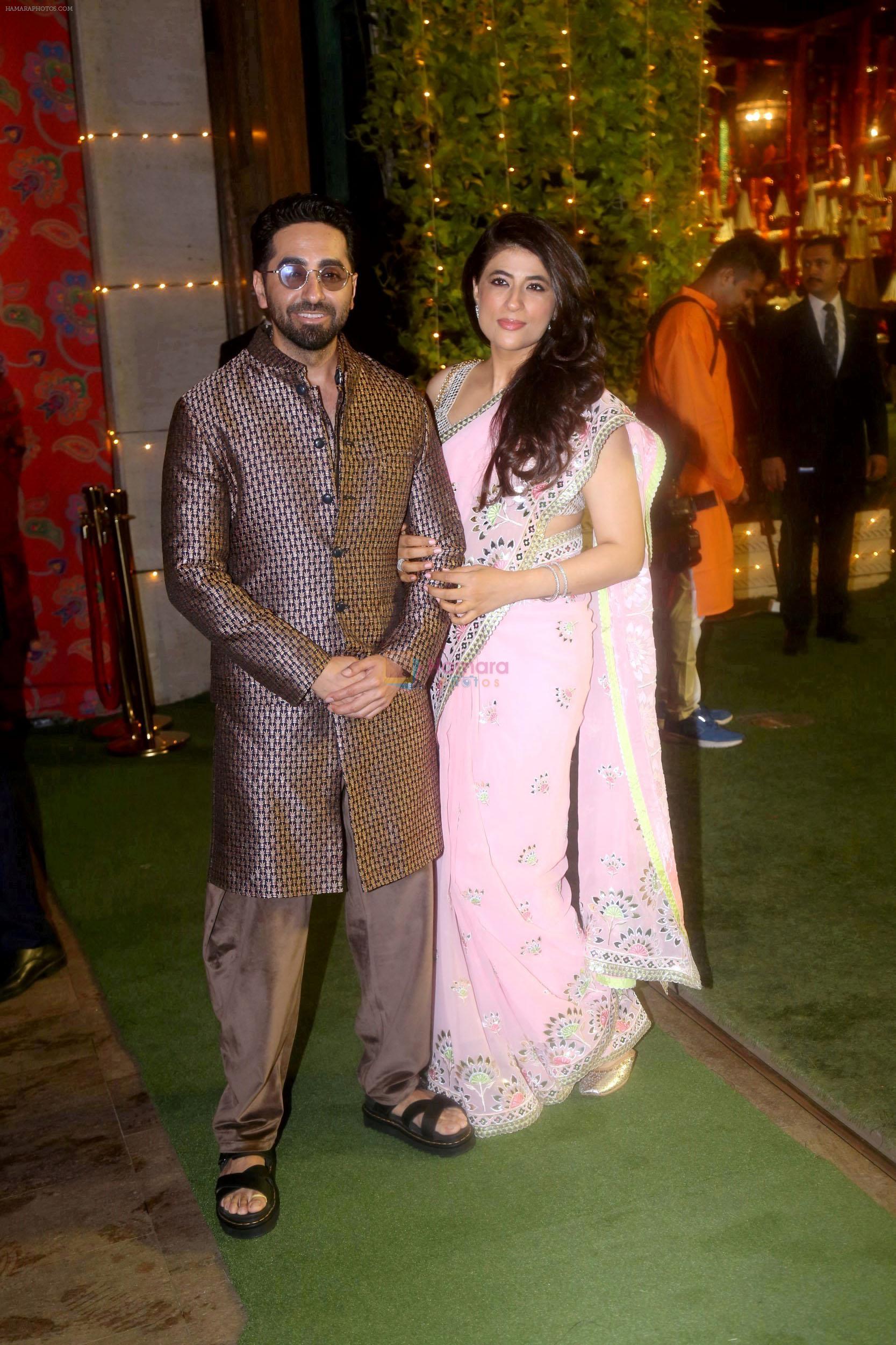 Ayushmann Khurrana, Tahira Kashyap at Ambani House Antilia for Ganpati Darshan on 19th Sept 2023