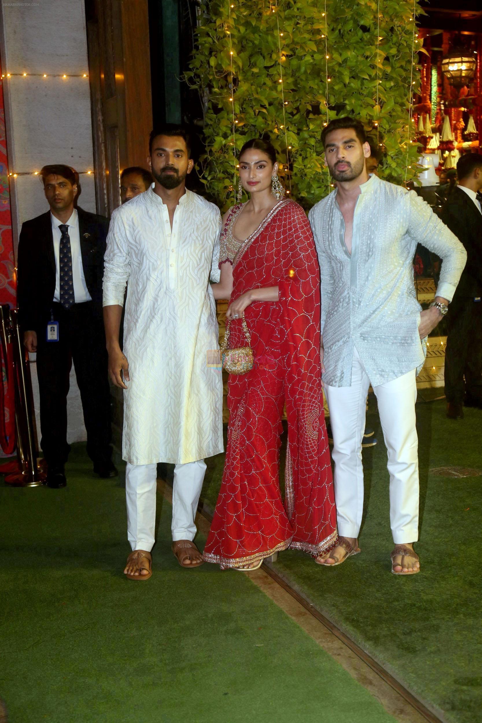 Ahan Shetty, Athiya Shetty, KL Rahul at Ambani House Antilia for Ganpati Darshan on 19th Sept 2023