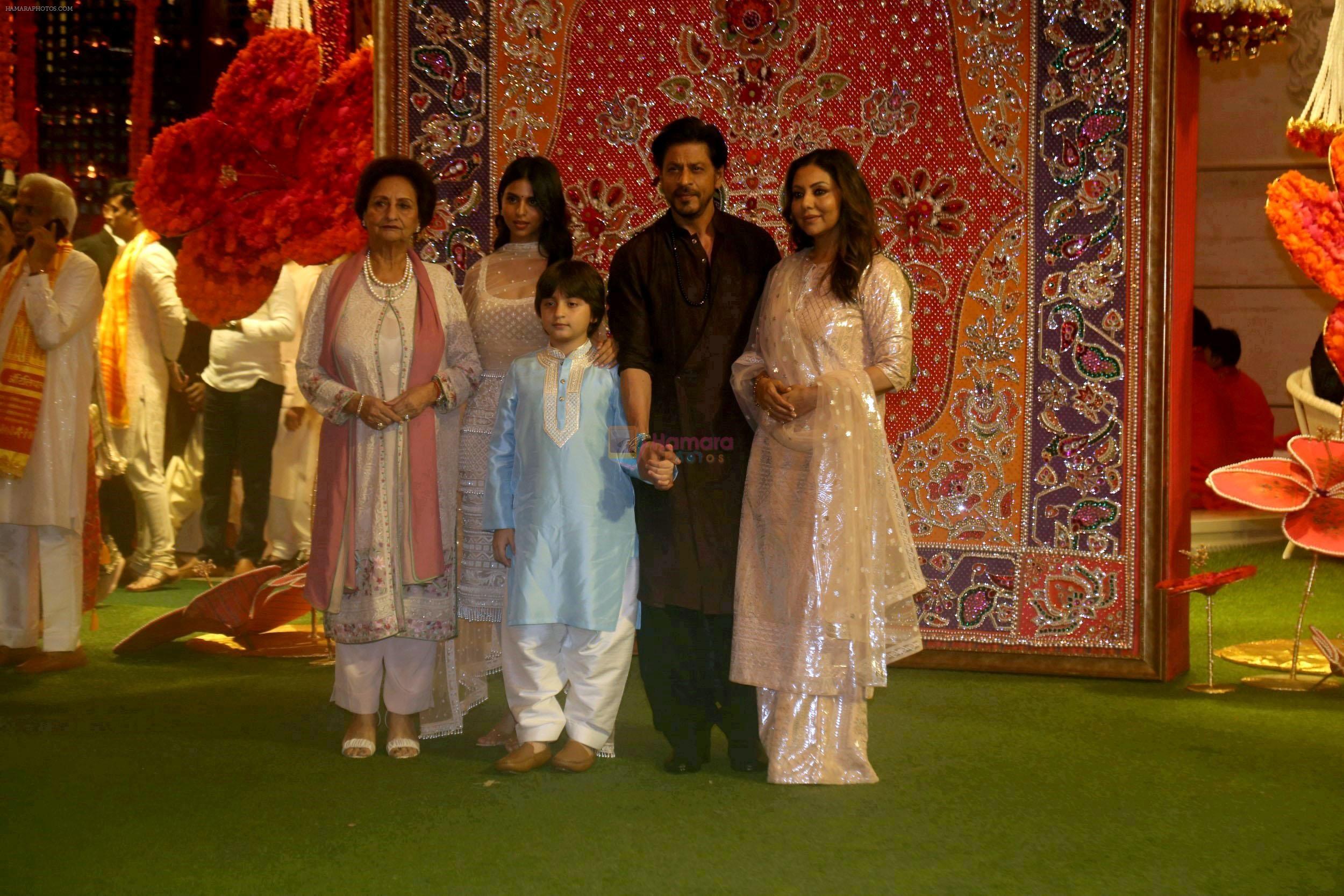 AbRam Khan, Gauri Khan, Savita Chhibber, Shah Rukh Khan, Suhana Khan at Ambani House Antilia for Ganpati Darshan on 19th Sept 2023