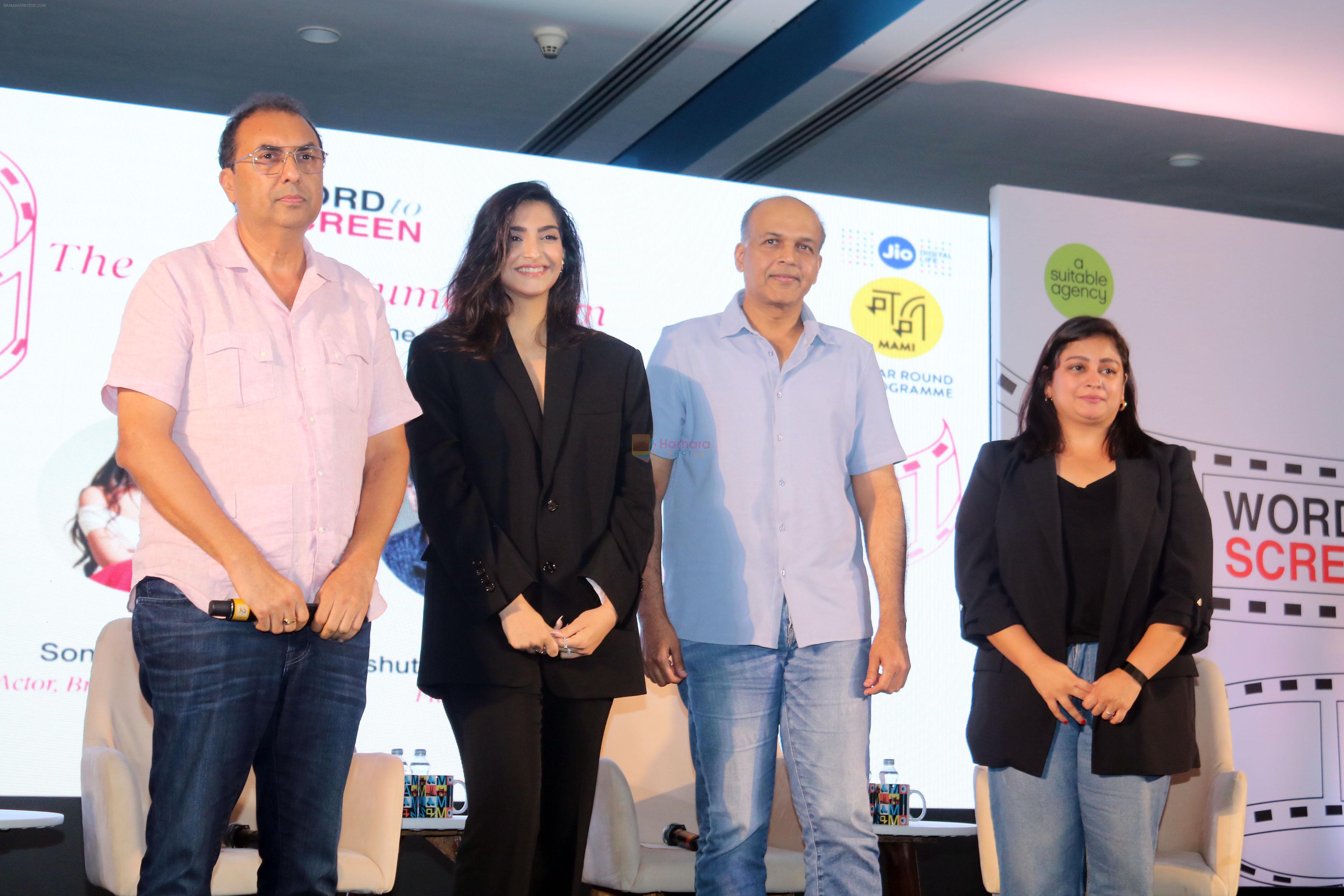 Ashutosh Gowariker, Shivendra Singh Dungarpur, Shruti Kapoor, Sonam Kapoor attends Word to Screen event at Jio Mami Mumbai Film Festival on 26th Sept 2023