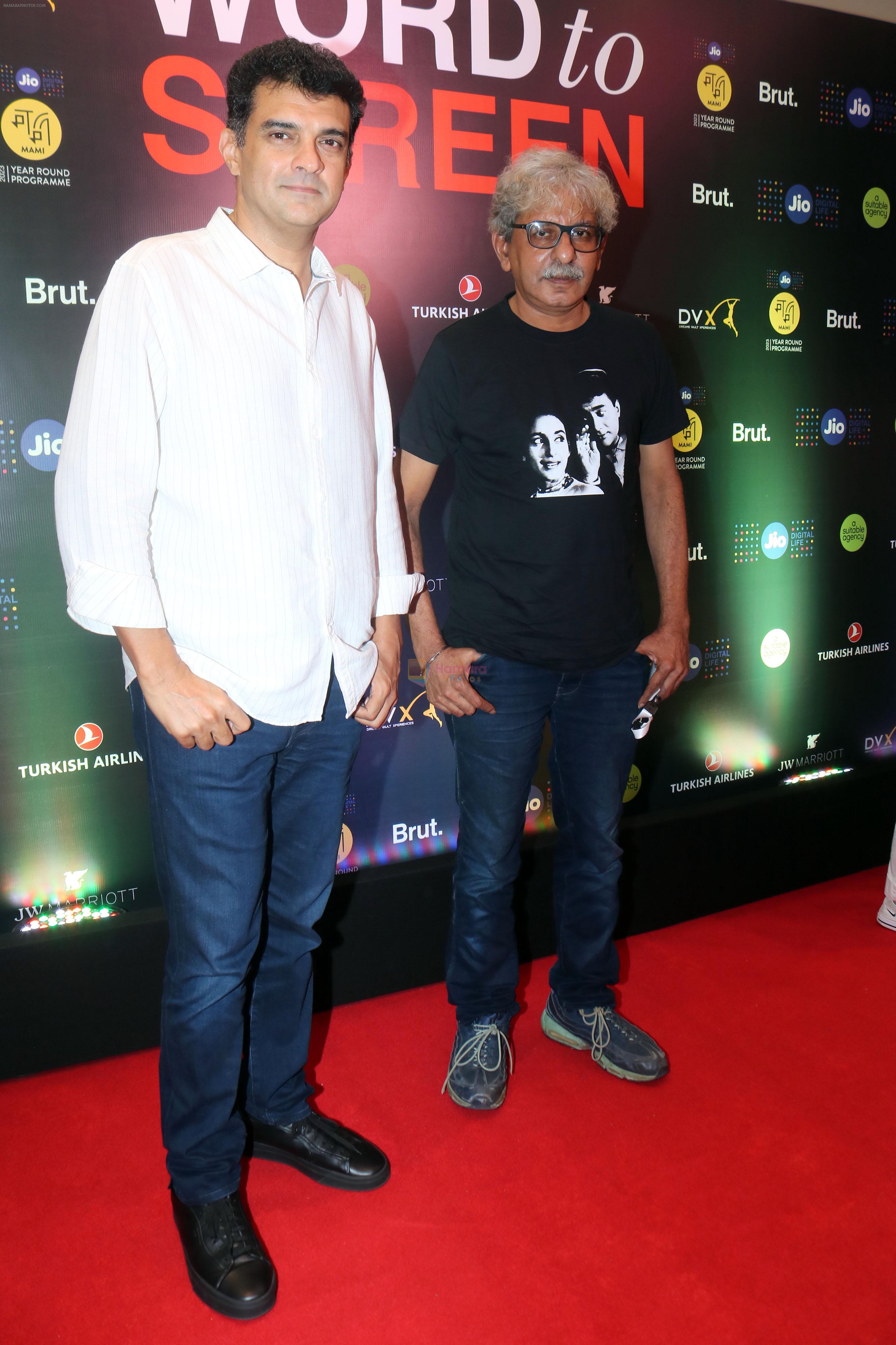 Siddharth Roy Kapur, Sriram Raghavan attends Word to Screen event at Jio Mami Mumbai Film Festival on 26th Sept 2023