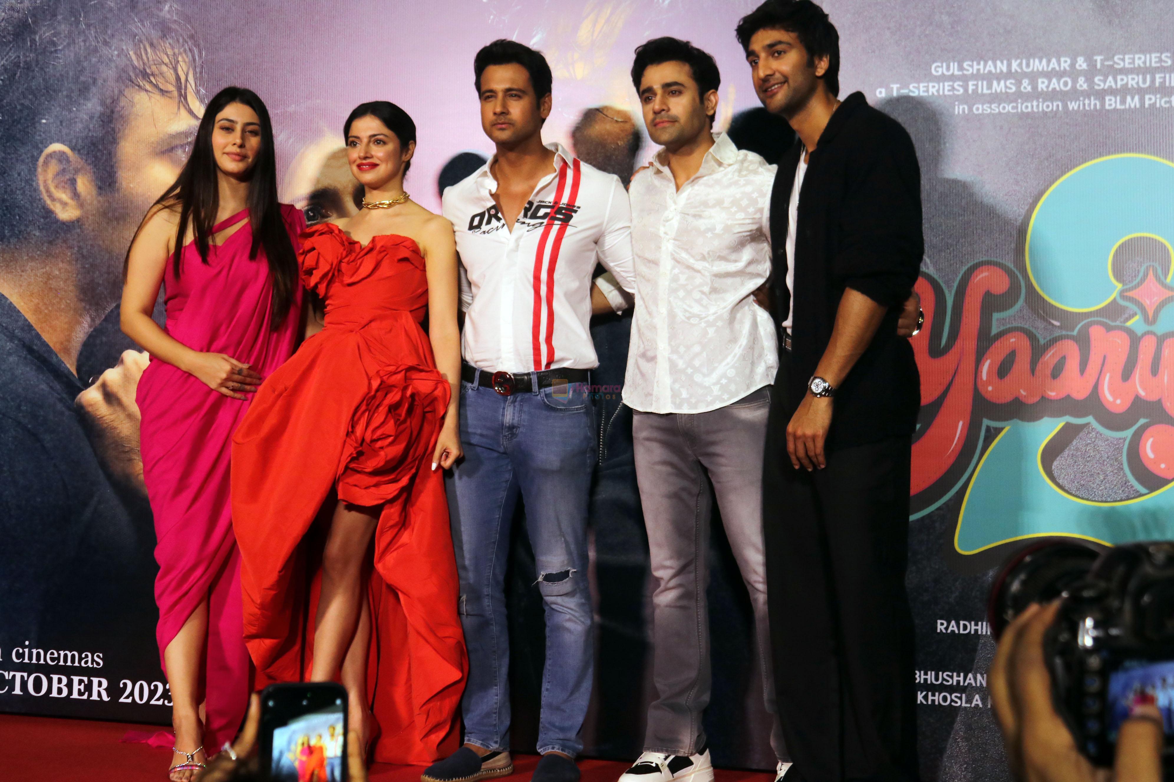 Divya Khosla Kumar, Meezaan Jafri, Pearl V Puri, Warina Hussain, Yash Dasgupta attends Yaariyan 2 Trailer Launch on 27th Sept 2023