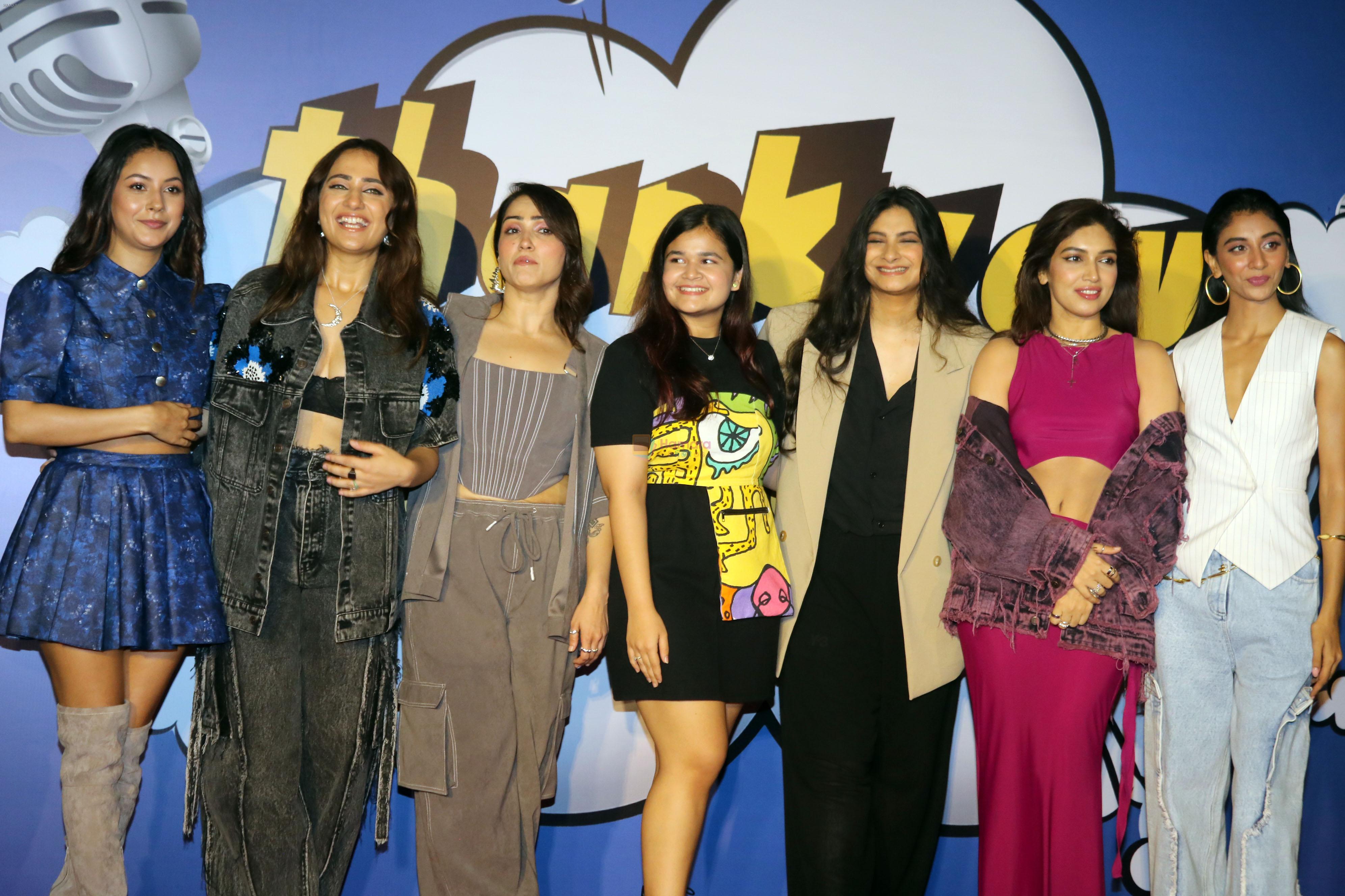 Bhumi Pednekar, Dolly Singh, Kusha Kapila, Rhea Kapoor, Saloni Daini, Shehnaaz Kaur Gill, Shibani Bedi attends Thank You for Coming Film Promotion on 29th Sept 2023