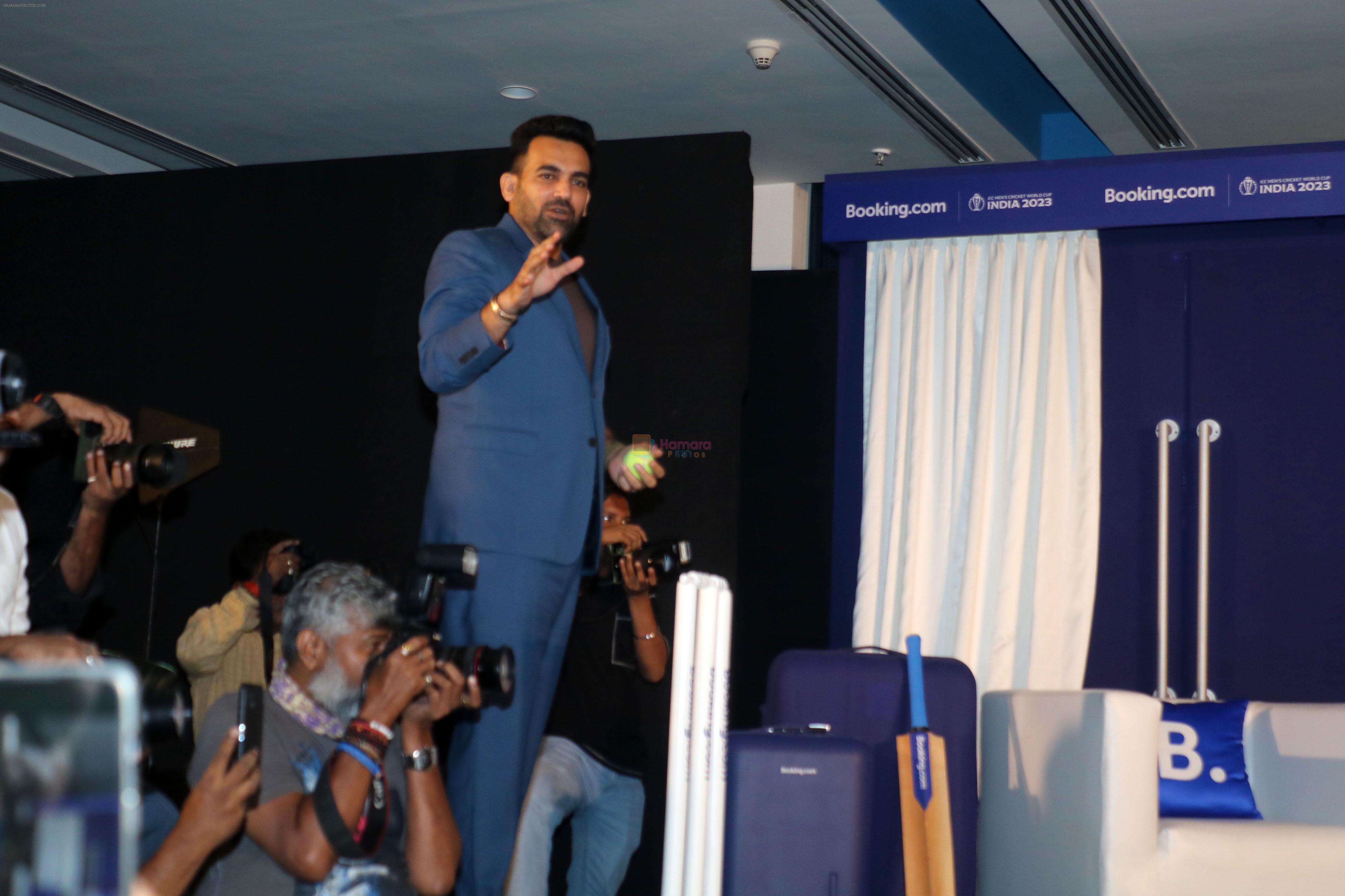 Zaheer Khan at booking.com being official accomodation partner for the ICC Men World Cup 2023 on 3rd Oct 2023