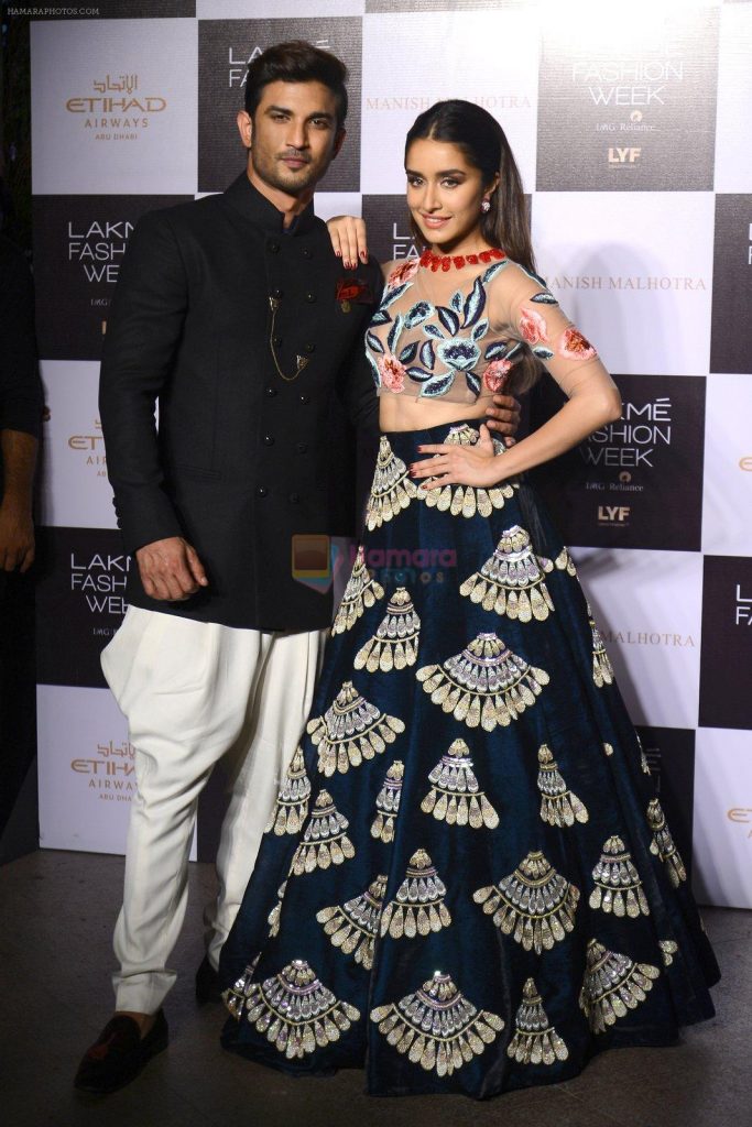 Sushant Singh Rajput and shraddha Kapoor walk the ramp for Manish Malhotra Show at Lakme Fashion Week 2016 on 24th Aug 2016