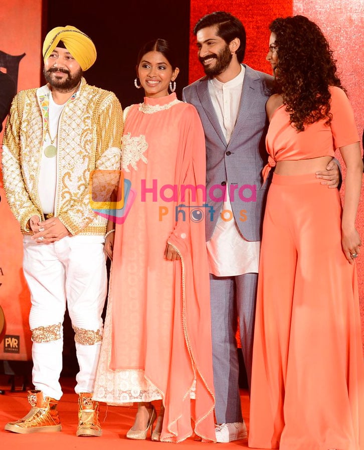 Daler Mehndi, Harshvardhan Kapoor, Saiyami Kher at Mirzya Music Launch