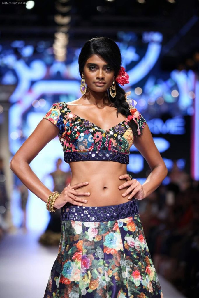 Model walk the ramp for Suneet Varma Show at Lakme Fashion Week 2015 Day 4 on 21st March 2015