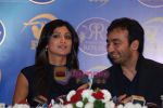Shilpa Shetty and her business partner Raj Kundra at a meet with the champions of IPL team the Rajasthan Royals in Mumbai on 3rd Feb 2009 (4).JPG