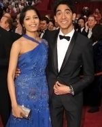 Frieda Pinto, Dev Patel at the Oscar Party on February 22, 2009 in Beverly Hills, California (4).jpg