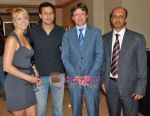 Aryaan Vaid with Wife Dominique Seau and Sunil Pathare at The Eminence launch in J W Marriott on 29th Oct 2009.JPG
