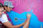 Ritesh Deshmukh paint the Aladin Wall in Opp Phoenix Mills on 29th Oct 2009 (14).JPG