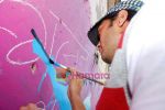 Ritesh Deshmukh paint the Aladin Wall in Opp Phoenix Mills on 29th Oct 2009 (3).JPG