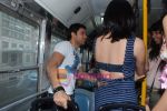 Emraan Hashmi, Prachi Desai travel by bus to promote Once upon a time in Mumbai in Curchgate, Mumbai on 29th July 2010 (14).JPG