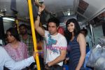 Emraan Hashmi, Prachi Desai travel by bus to promote Once upon a time in Mumbai in Curchgate, Mumbai on 29th July 2010 (30).JPG
