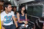 Emraan Hashmi, Prachi Desai travel by bus to promote Once upon a time in Mumbai in Curchgate, Mumbai on 29th July 2010 (4).JPG