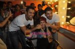 John Abraham,  Mahendra Singh Dhoni style each other at Mad-o-wat salon in Bandra, Mumbai on 4th Dec 2010 (40).JPG