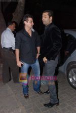 Karan Johar, Sanjay Kapoor at Anil Kapoor_s bday bash in Juhu on 23rd Dec 2010 (5).JPG