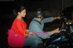 Arshad Warsi on his Harley bike with wife Maria as they went to watch The King_s Speech on 8th March 2011 (17).JPG