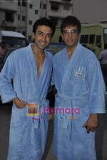 Aashish Chaudhary & Javed Jaffery on the sets of Double Dhamaal in Mehboob Studio, Mumbai on 13th May 2011 (6).JPG