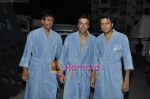 Ritesh Deshmukh, Aashish Chaudhary & Javed Jaffery on the sets of Double Dhamaal in Mehboob Studio, Mumbai on 13th May 2011 (4).JPG