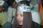 Celina Jaitley support Anna Hazare in Azad Maidan on 21st Aug 2011 (42).JPG