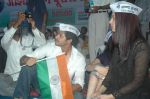 Celina Jaitley, Shreyas Talpade support Anna Hazare in Azad Maidan on 21st Aug 2011 (68).JPG