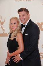 David Boreanaz and Jaime Bergman attends the 63rd Annual Primetime Emmy Awards in Nokia Theatre L.A. Live on 18th September 2011.jpg