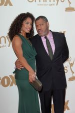 Laurence Fishburne and wife Gina Torres attends the 63rd Annual Primetime Emmy Awards in Nokia Theatre L.A. Live on 18th September 2011.jpg