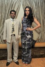 Mohammad Fasih with Neha Dhupia at the launch of Mohammed Fasih_s _Sheesh Mahal Lounge_ in Margao midst Rocking Crowd on 23rd Dec 2011.JPG