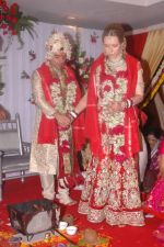 Magda &  Abhishek   irani , son of  Feeroz irani at Gujarati actor Feroz Irani_s son wedding in Malad on 28th JAn 2012 (2).jpg