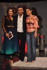 Raveena Tandon, Kajol, Karan Johar on the sets of NDTV show with Raveena in Yashraj on 7th March 2012 (65).JPG