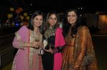 Kanchi Kaul (far left) and Cheena Vig (far right) with a friend at Reema Sen wedding reception in Mumbai on 25th March 2012.jpg