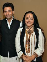 Ila Arun with Partner Abhishek Pandey at the Opening of a boutique sound studio, Orbis on 19th May 2012.jpg