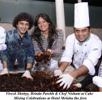 Viveck Shettyy, Brinda Parekh & Chef Nishant at Cake Mixing Celebrations at Hotel Meluha the fern.jpg