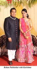 Rohan Palshetkar with Karishma at Roahn Palshetkar ceremony in Mumbai on 19th Dec 2012.jpg