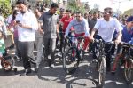 Salman Khan on Bicycle to celebrate car free day in Mumbai on 24th Feb 2013 (2).JPG