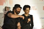 Sunny Deol and Kangana Ranaut at the theatrical of I Love NY (New Year) was launched on 25th Feb at Cinemax, Versova (110).JPG