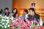 Neil Nitin Mukesh,  Ameesha Patel,  Mr. Mahesh Chakankar & Prashant Mishra Ameesha Patel, Neil Nitin Mukesh at the launch of Jaipur Premier League Season 2 in Mumbai on 6th June 2013 (2).jpg