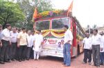 Abhishek Bachchan flags off 2 BEST buses along with Mayor of Mumbai Sunil Prabhu and Yuva Sena President Aditya Thackrey in Mayor_s Bungalow on 8th July 2013 (19).JPG