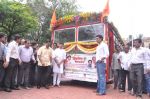 Abhishek Bachchan flags off 2 BEST buses along with Mayor of Mumbai Sunil Prabhu and Yuva Sena President Aditya Thackrey in Mayor_s Bungalow on 8th July 2013 (20).JPG