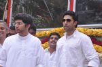 Abhishek Bachchan flags off 2 BEST buses along with Mayor of Mumbai Sunil Prabhu and Yuva Sena President Aditya Thackrey in Mayor_s Bungalow on 8th July 2013 (39).JPG