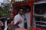 Abhishek Bachchan flags off 2 BEST buses along with Mayor of Mumbai Sunil Prabhu and Yuva Sena President Aditya Thackrey in Mayor_s Bungalow on 8th July 2013 (62).JPG