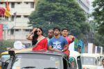 Veena Malik with her co-star Akshay at first day first show of Silk Sakkath Hot Maga at Bangalore1.jpg