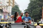 Veena Malik with her co-star Akshay at first day first show of Silk Sakkath Hot Maga at Bangalore1e.jpg