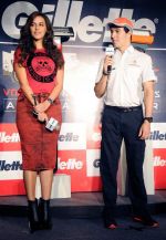 Neha Dhupia, Sergio Perez during a Gillette promotional event in Mumbai on 23rd Oct 2013 (15)_52690f507b96f.jpg